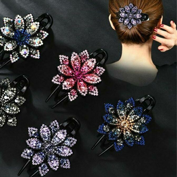 JEPIT HIASAN RAMBUT KOREA PERMATA PESTA HIASAN SANGGUL KOREA / Jepit bunga hiasan rambut /Jepit ramb