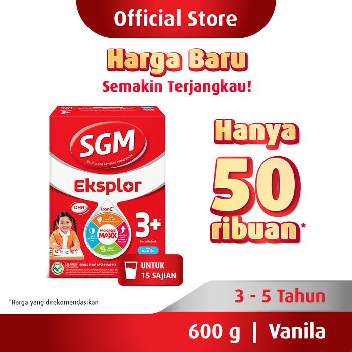 

TERJUAL SGM Eksplor 3+ dengan IronC Susu Bubuk Rasa Vanilla 600GRAM (ALD)