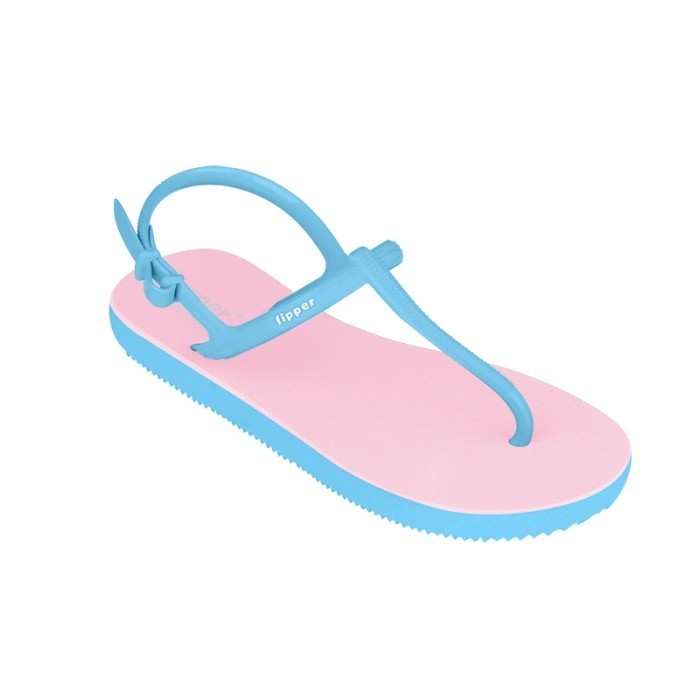 best -Fipper Strappy Petite Pink Light / Blue Sky Sandal Jepit Tali Wanita - 3