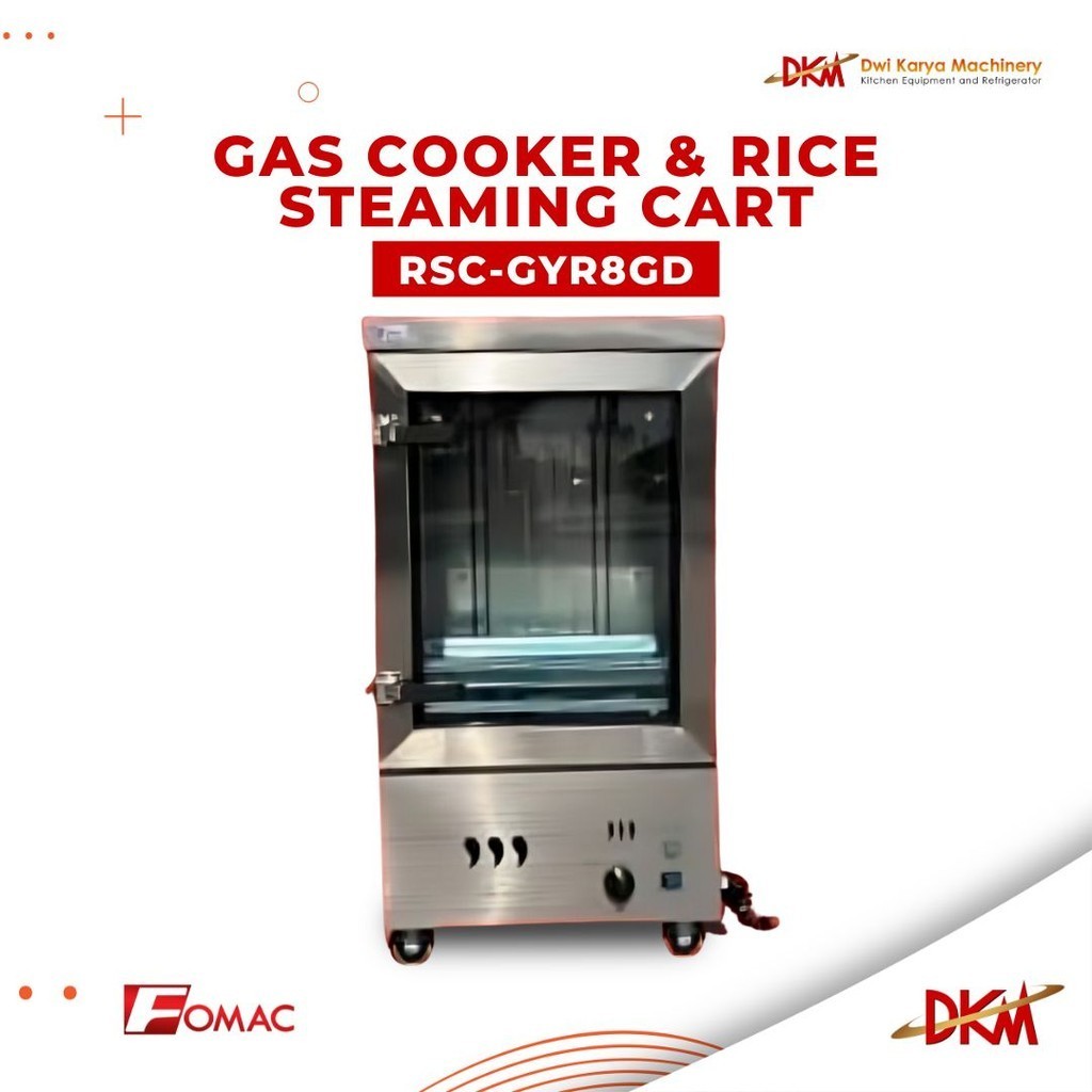 Fomac Rice Steaming Cart RSC-GYR8GD ( 8 Susun ) / Mesin Pemasak Nasi / Rice Cooker Fomac RSC GYR8GD