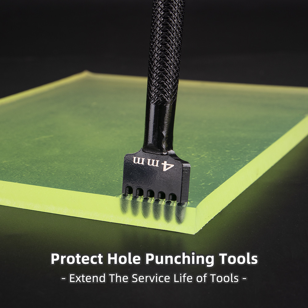 

QJH Yellow-Green Thick Leather Cutting Pad, Leather Craft Rubber Mats Mute Board Translucent Cutting Hole Punch Stamping Tool
