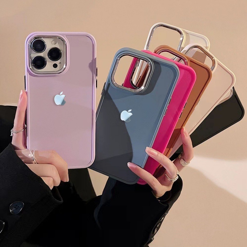 Sofcase Silikon Case Silver Macaron Premium Softcase With Logo Apple For Iphone 6 7 8 6+ 7+ 8+ X Xs 