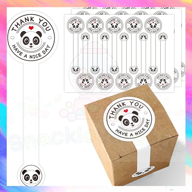 

Sticker Panjang Segel Makanan Cake Stiker Thank You 100Pcs