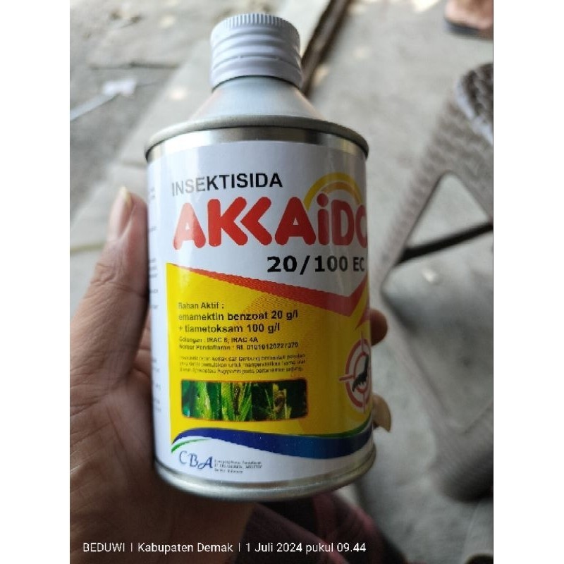 INSEKTISIDA AKKAIDO 20/100EC BAHAN AKTIF EMAMEKTIN BENZOAT 20G/L+TIAMETOKSAM 100G/L 250ml