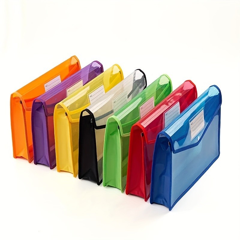 

A4 file storage bags & folders, transparent storage and organization bags with labels