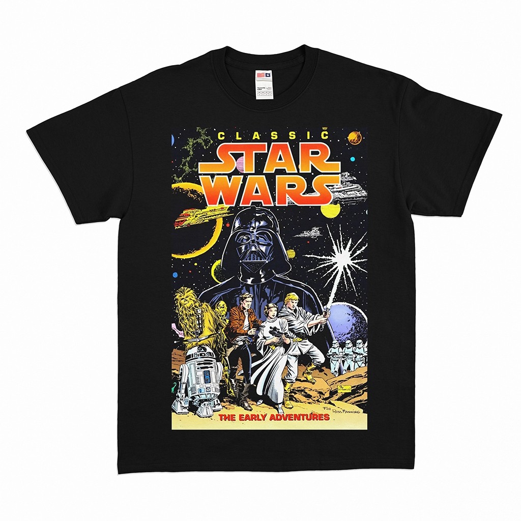 V-ChangeKaos Star Wars Classic - Hitam T-shirt Oversize Original Cotton combed  Fulltag + Label Star
