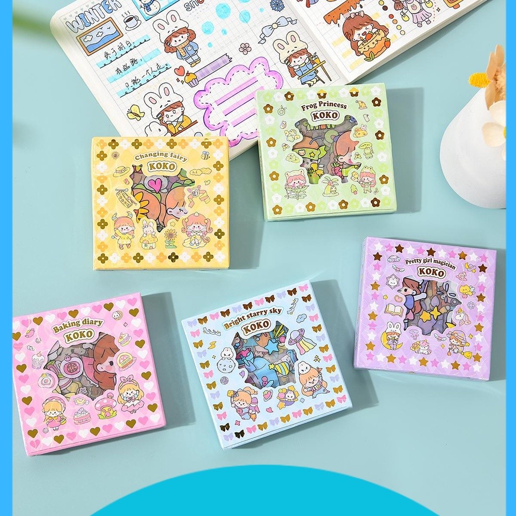 

[COD] Stiker Korea Lucu Lembar Stiker Dekoratif DIY Kartun Kotak Kecil Tahan Air Hadiah Anak-anak