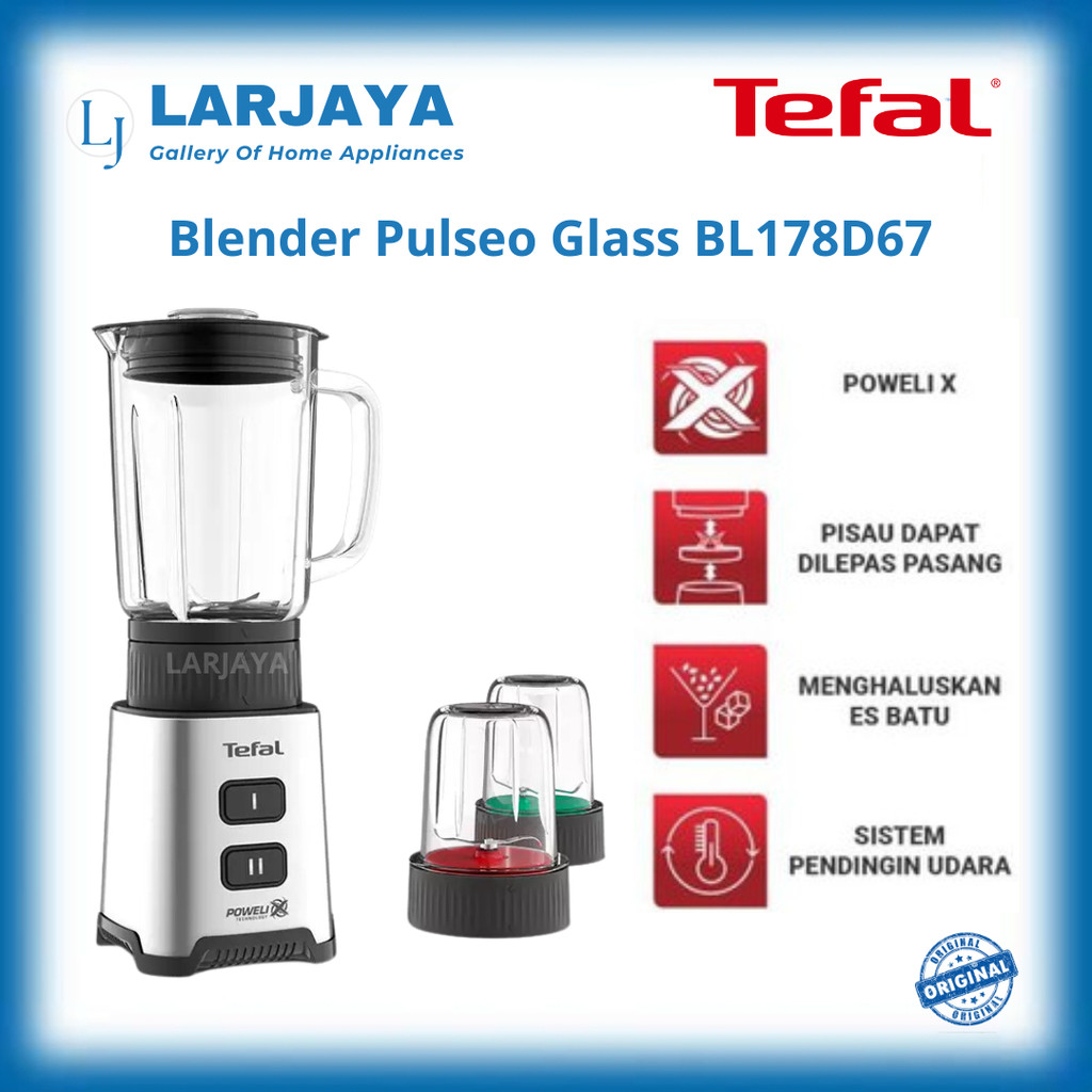 Tefal Blender Pulseo Glass Low Watt BL178 Blender Hemat Energi