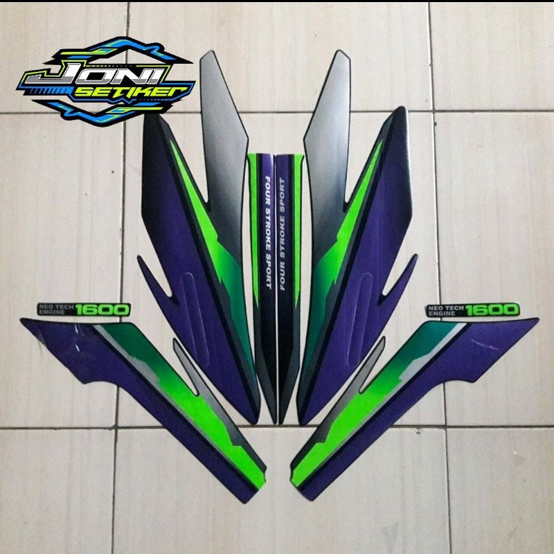 Stiker Striping Lis Les Honda GL Pro Neo Tech 1997 Hijau