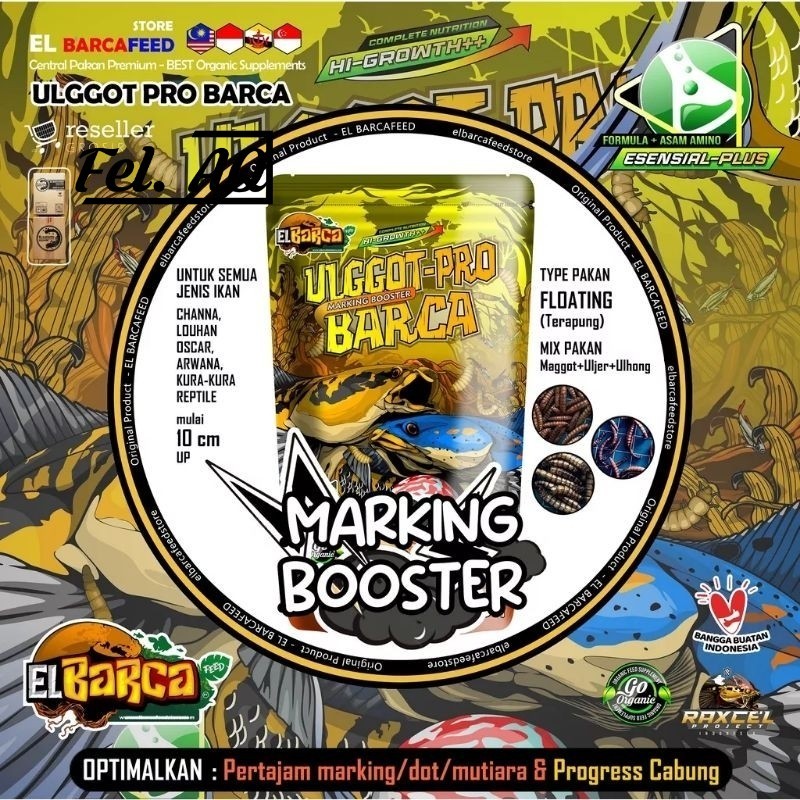 Ulggot Pro Barca 60g Marking Booster Mix Ulat Jerman Ulat Hongkong Maggot BSF Pakan Organik Predator