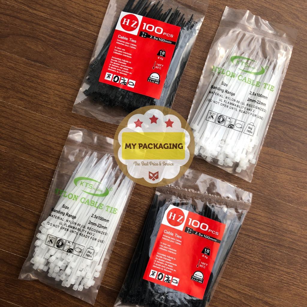 

Pengikat Kantong Plastik Makanan / KABEL TIS / NYLON Cable Ties isi 100 - [ COD ]