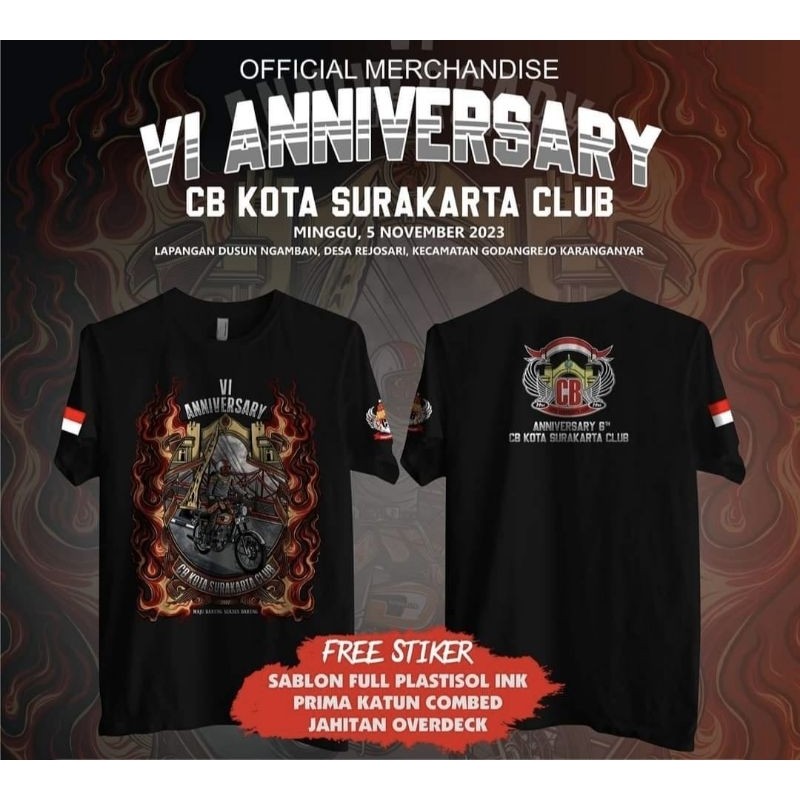 kaos anniversary cb kota Surakarta