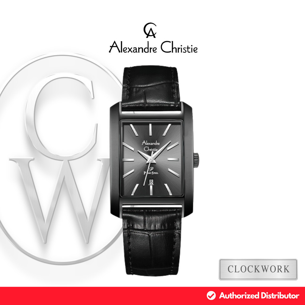 Jam Tangan Pria Alexandre Christie Primo Steel AC 1037 MDLIPDG Kulit Classic Vintage Hitam