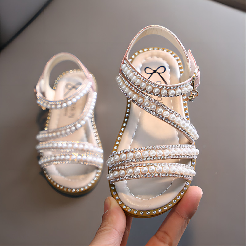 Girl Sandals Summer Fashion Kids Baby Girls Bling Rhinestone Princess Single Sandals For Little Big 