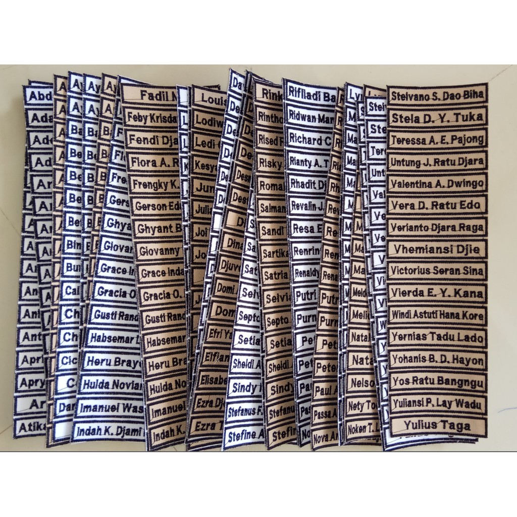 

Bordir Nametag Siswa Bordir