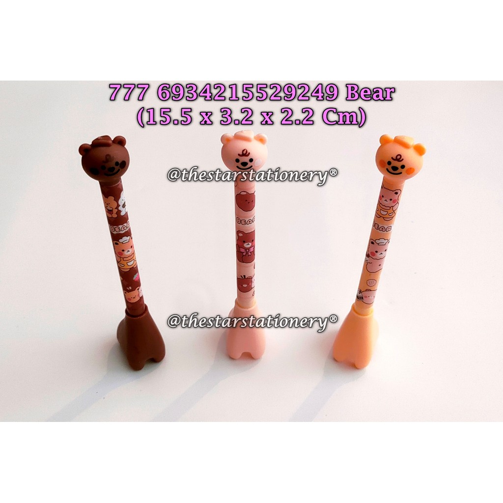 

(1 Biji) Bolpen Beruang Berdiri 777 Gelpen Hitam / Gel Pen Bear / Bolpen Gel Fancy