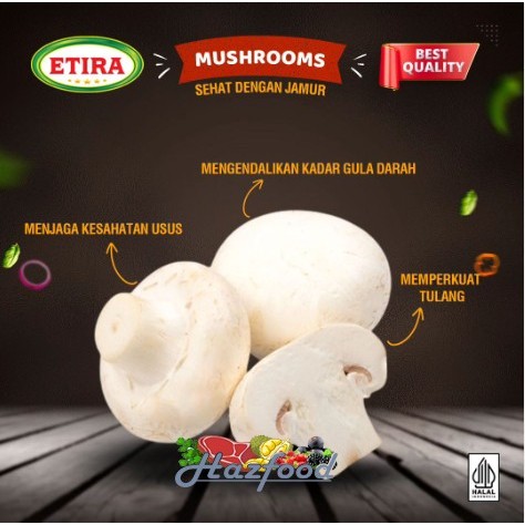 

Etira Champignon Mushroom Fresh Jamur Kancing Fresh 150 Gram