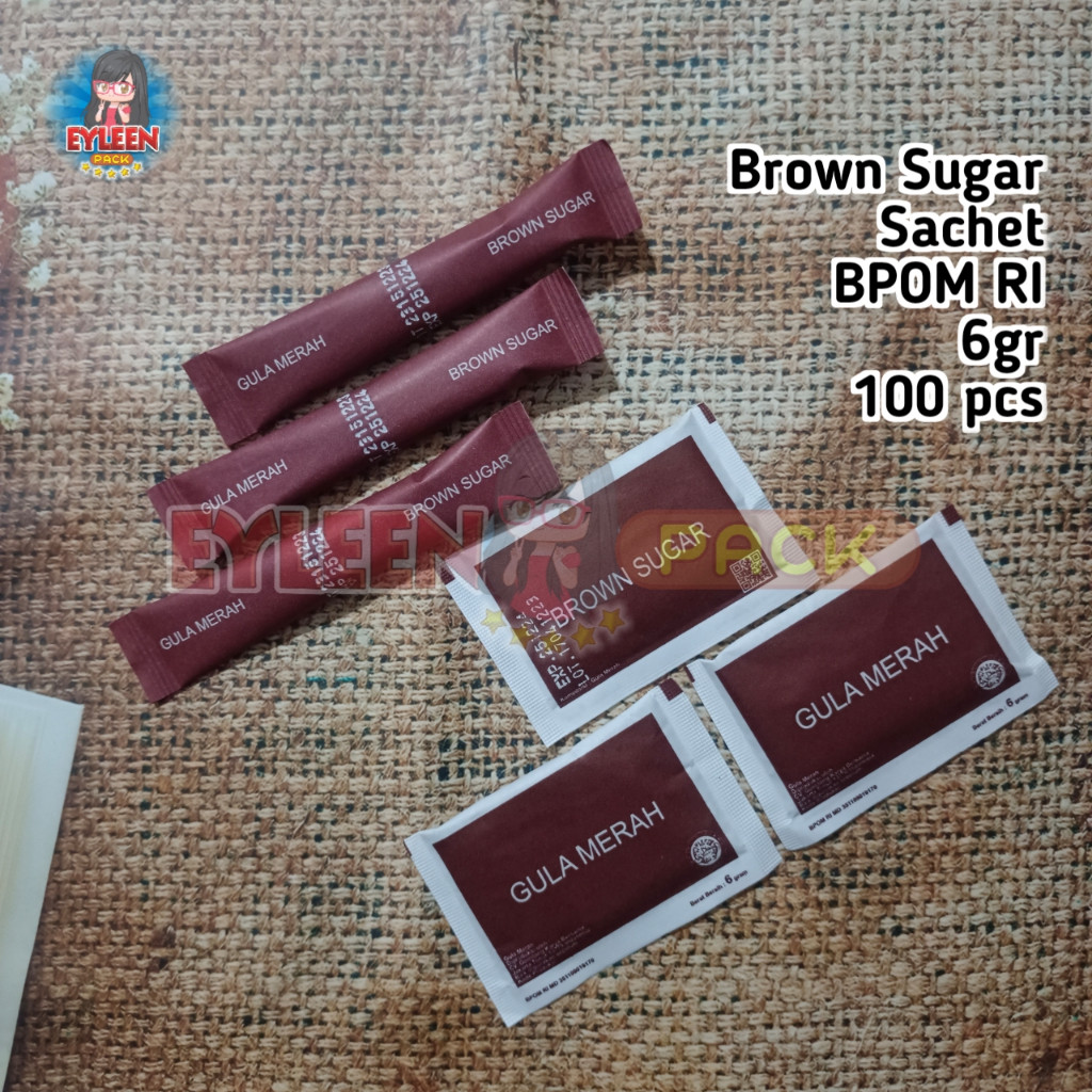 

Brown Sugar Sachet / Gula Aren / Gula Merah Isi 100 pcs