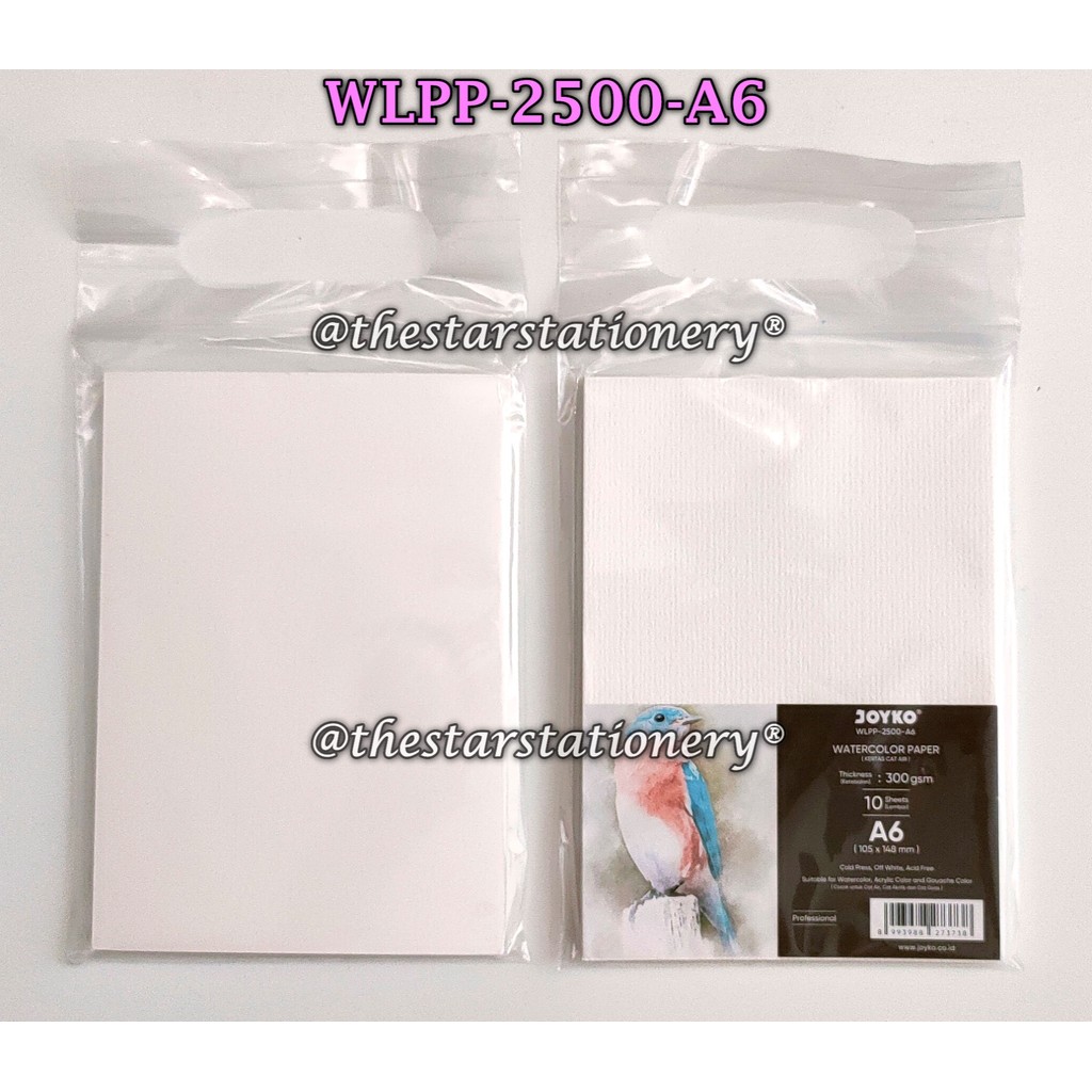 

(1 Pak Isi 10) GROSIR Watercolor Paper Joyko WLPP-2500-A6 300 gsm / Kertas Cat Air Joyko WLPP-2500