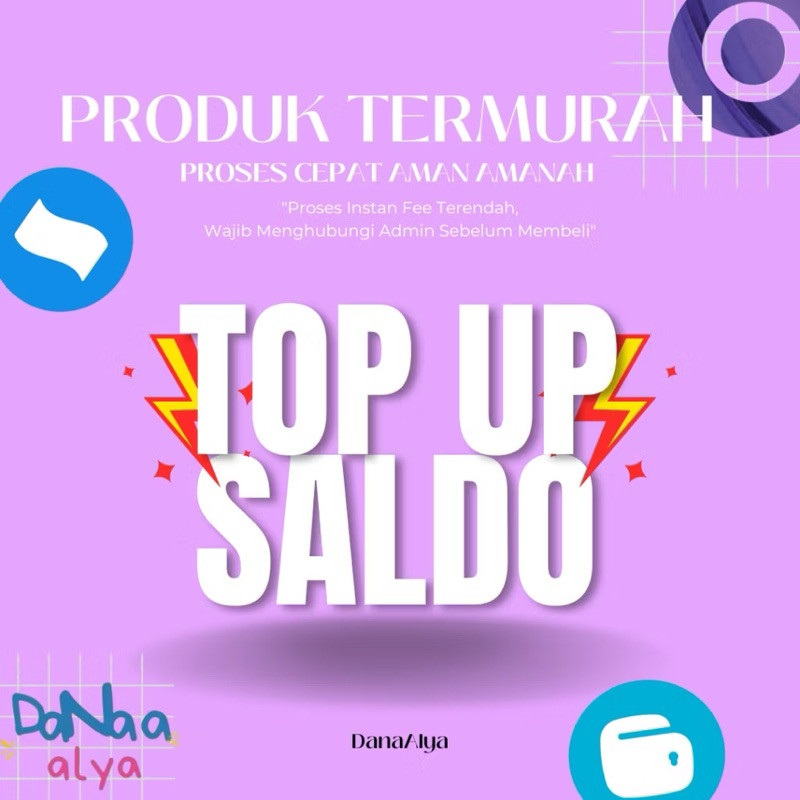 

isi topup danaa sticker omes label 24 jam & kertas diskon