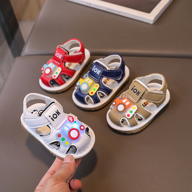 MB Sepatu sandal Car Led usia Anak Bayi Perempuan Laki Laki Bunyi Cit Cit 6 bulan-2 Tahun Anti Slip