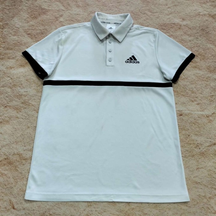 kaos jersey olah raga ADIDAS TENNIS made in VIETNAM kaos olah raga putih pria kaos krah casual polo 