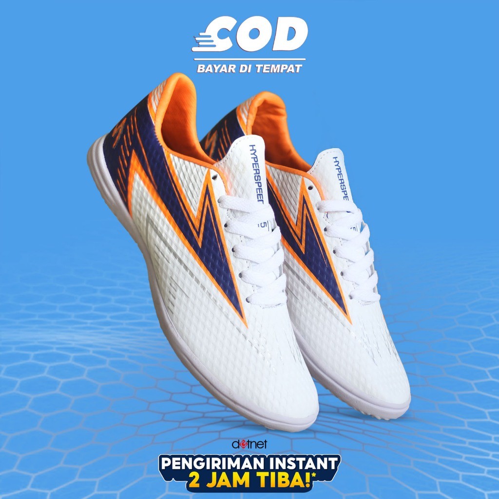 HG46NB Sepatu Bola Futsal Pria Specs Accelerator Biru Merah Putih