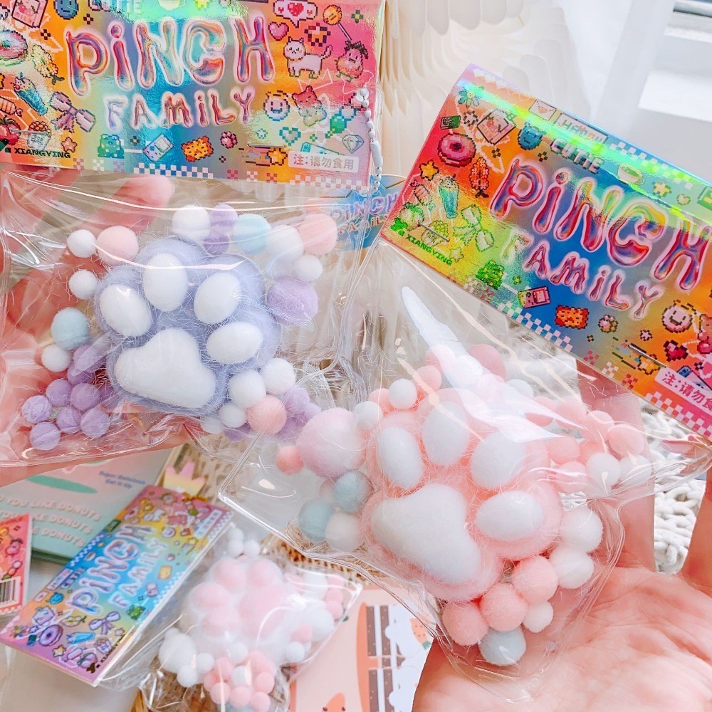 New PU Squeeze Toy Mochi Cat Foot Stress Relief Toy Antistress Decompression Fidget Toy Boys