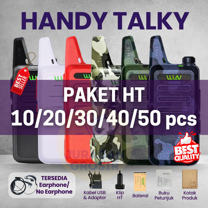 Paket HT WLN KD C1 Two Way Radio Walky Handy Talky WLAN UHF KDC1 Full Set Walkie Talkie