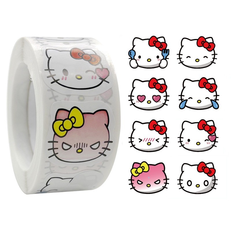 

500pcs Girls Cute Hello Kitty Stickers Sanrio Anime Sticker Decorative Luggage Notebook Guitar Bike Classic Cartoon Decal Toys