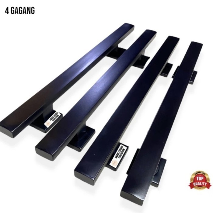Handle Pintu Minimalis Set Body Kunci Gagang Pintu Kupu Tarung Full Hitam Model Kotak Panjang 33 45 
