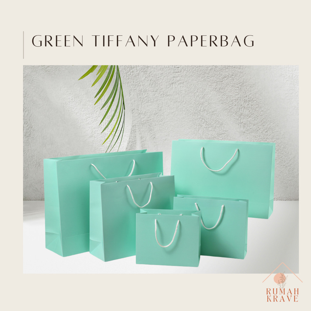 

RUMAH KRAVE - Paperbag Green Tifanny Tosca Hijau Polos Glossy
