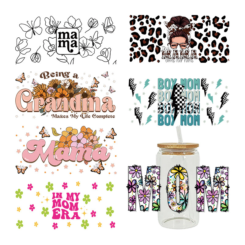 

UV DTF Transfer Sticker Mother's Day For The 16oz Libbey Glasses Wraps Bottles Cup Can DIY Waterproof Custom Decals D13395