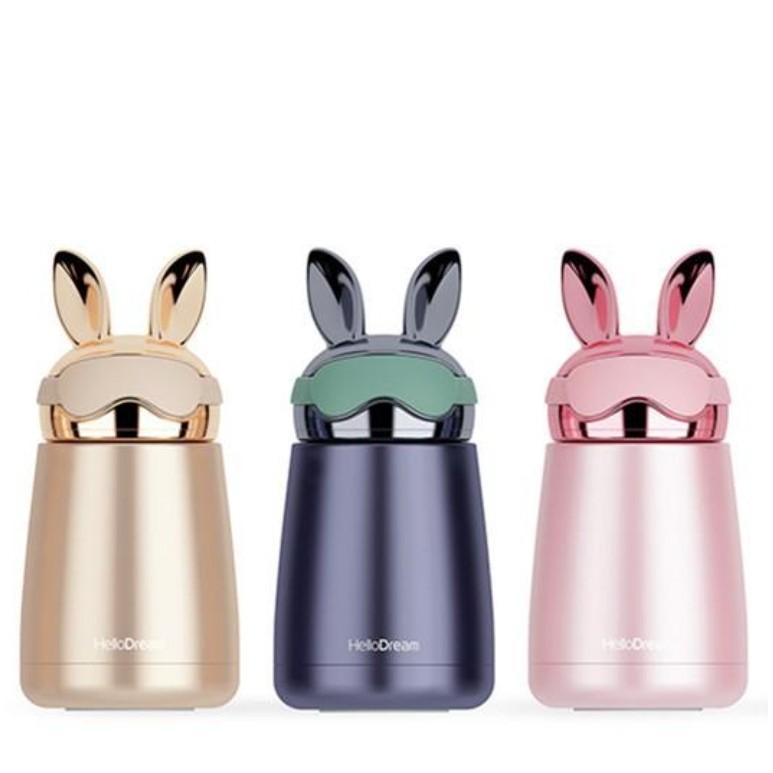TUMBLER KOREA CUTE CAT RABBIT STAINLESS HELLO DREAM BOTOL MINUM FASHION VIRAL TEH KOPI AIR PANAS