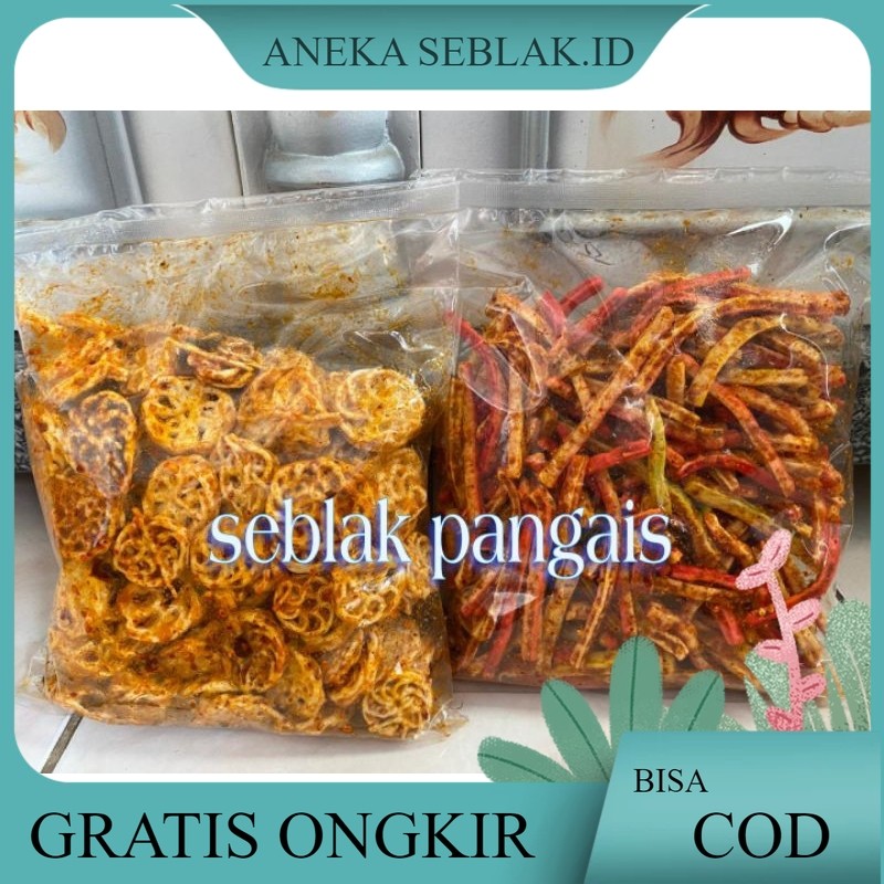 

PAKET BUNDLING 1KG( kerupuk beton 500 gram dan kerupuk pedo 500 gram) pedas daun jeruk