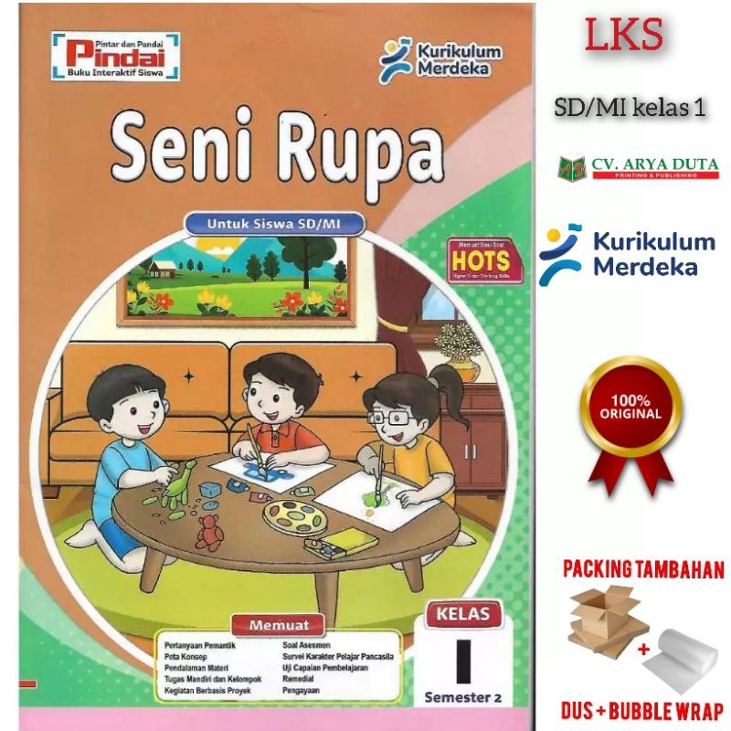 

Buku Latihan kerja siswa/LKS Pindai Seni Rupa kurikulum Merdeka Kelas 1 SD/MI Semester 2 Arya duta