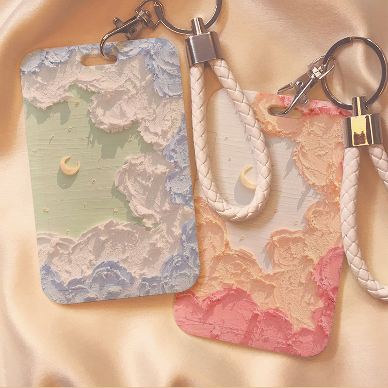 

Cartoon Ins Photocard Holder Keychain Kpop Students Card Protectors Pink ID Bank Cards Cover