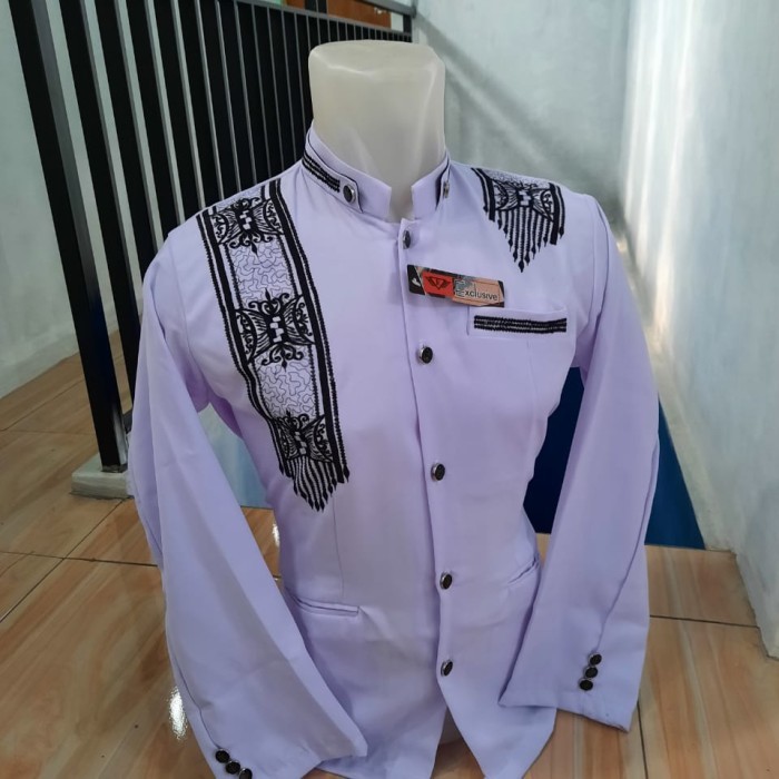 "Anh.S" - TERBARU jasko bordir sorban terbaru/busana muslim pria - Putih, S