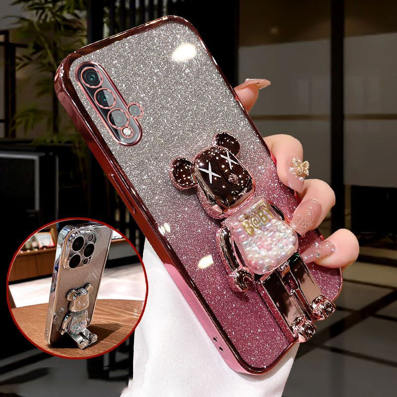 For Huawei Nova 5T Nova 4 Nova 4e Nova 3 Nova 3i Case Phone casing with 3D Cartoon Cute Bear Stand H