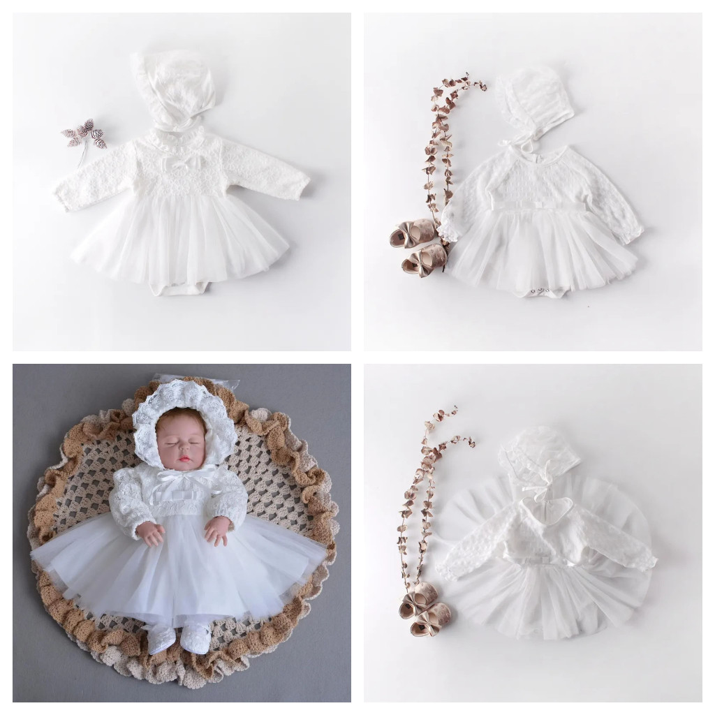 Dress Putih Newborn Baby Dress White Romper Baby Baju Putih Bayi Jumper Bayi