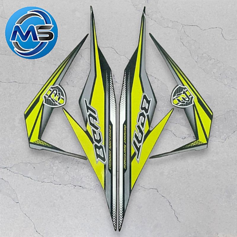Stiker Striping Motor Beat 2019 Cbs Hitam Kuning Sticker Lis Body Standar TERMURAH