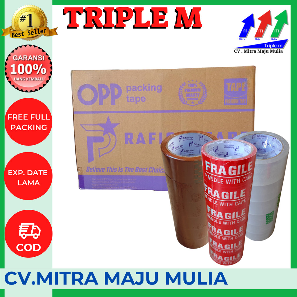 

LAKBAN BENING COKELAT FRAGILE 1 KARTON 3M