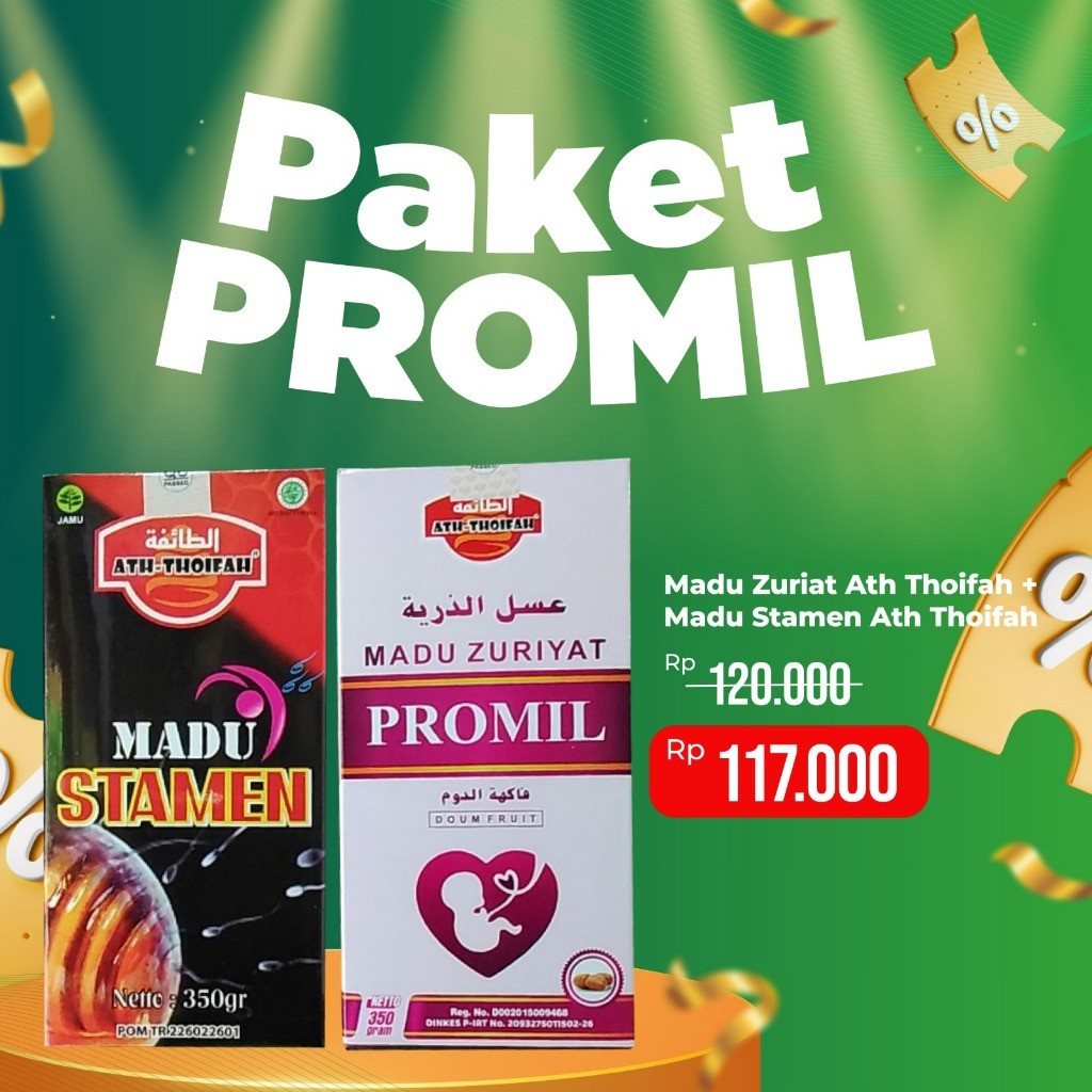 

PAKET PROMIL - Madu Zuriyat Ath Thoifah Plus Madu Stamen Pria 350Gr