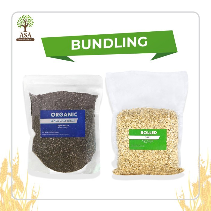 

BUNDLING Organic Chia Seed Mexico dan Rolled Oat 1 Kg