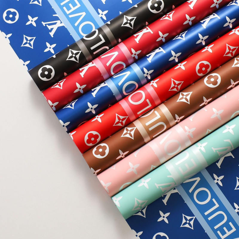 

[ 5 LEMBAR ] Kertas Bunga Cellophane Warna Motif Paper Flower Wrapping Paper Kertas Buket Bunga AL