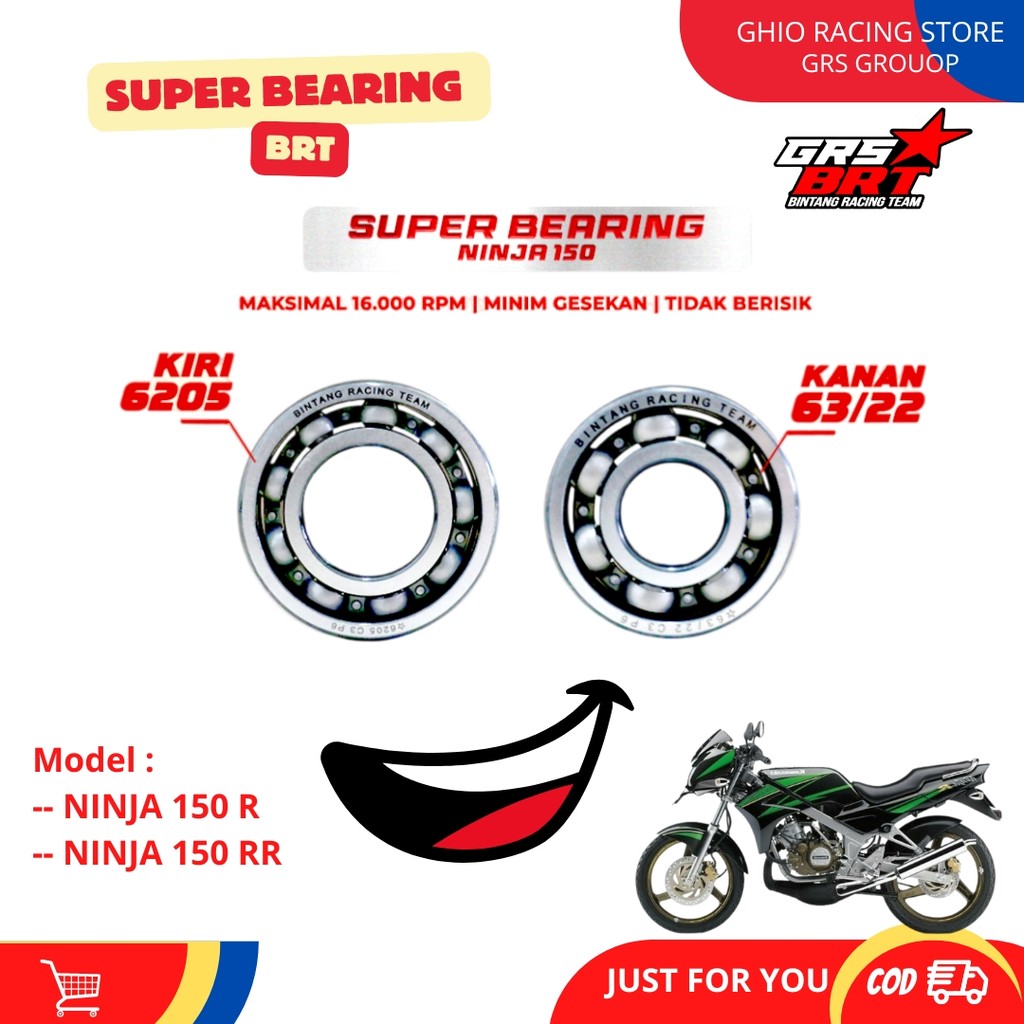 Ghio Racing Super Bearing BRT Klaher Kruk as Ninja 150 R RR Laher Stang Seher BRT Ninja 2T