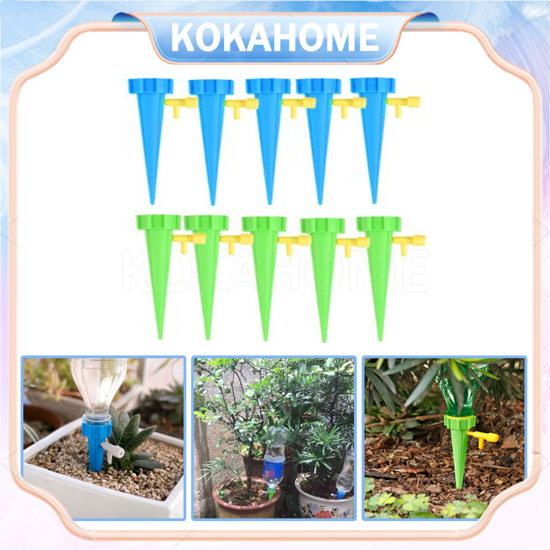 10 pcs tetes taman infus tanaman/botol irigasi tetes keran putar/irigasi tetes dengan botol