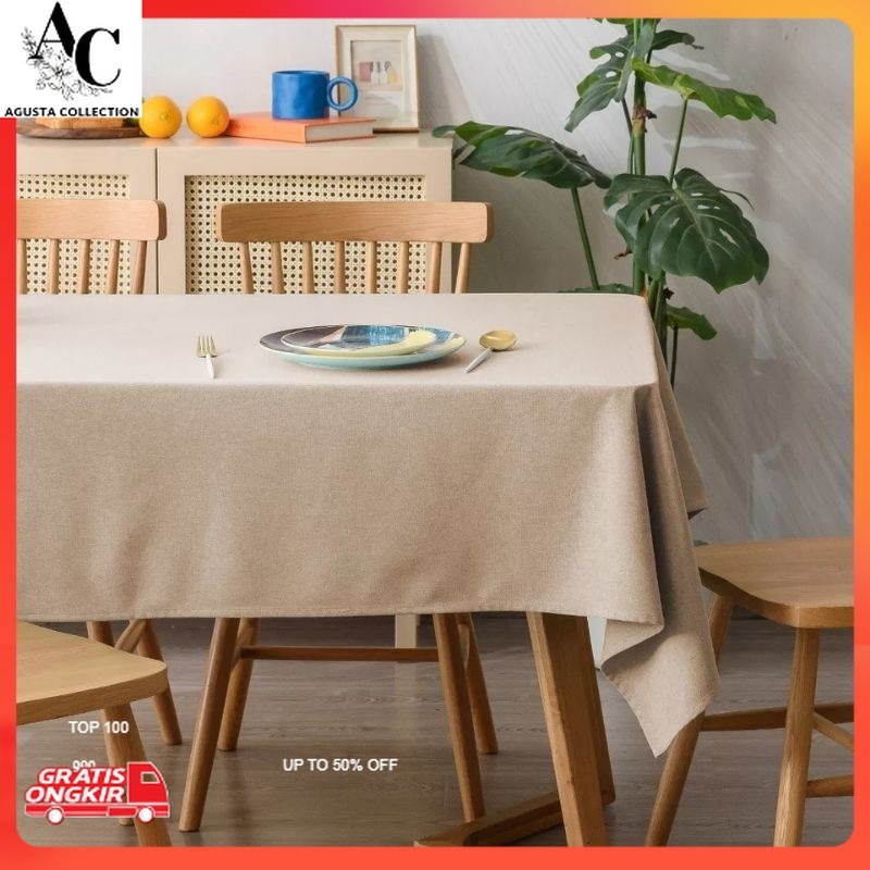 Taplak Murah / TAPLAK MEJA KAIN POLOS KATUN II TAPLAK MEJA MAKAN POLOS KAIN CUSTOM UKURAN