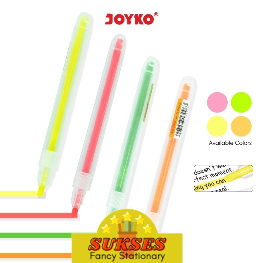 

Highlighter Penanda Berwarna Joyko HL-73 ~ 76