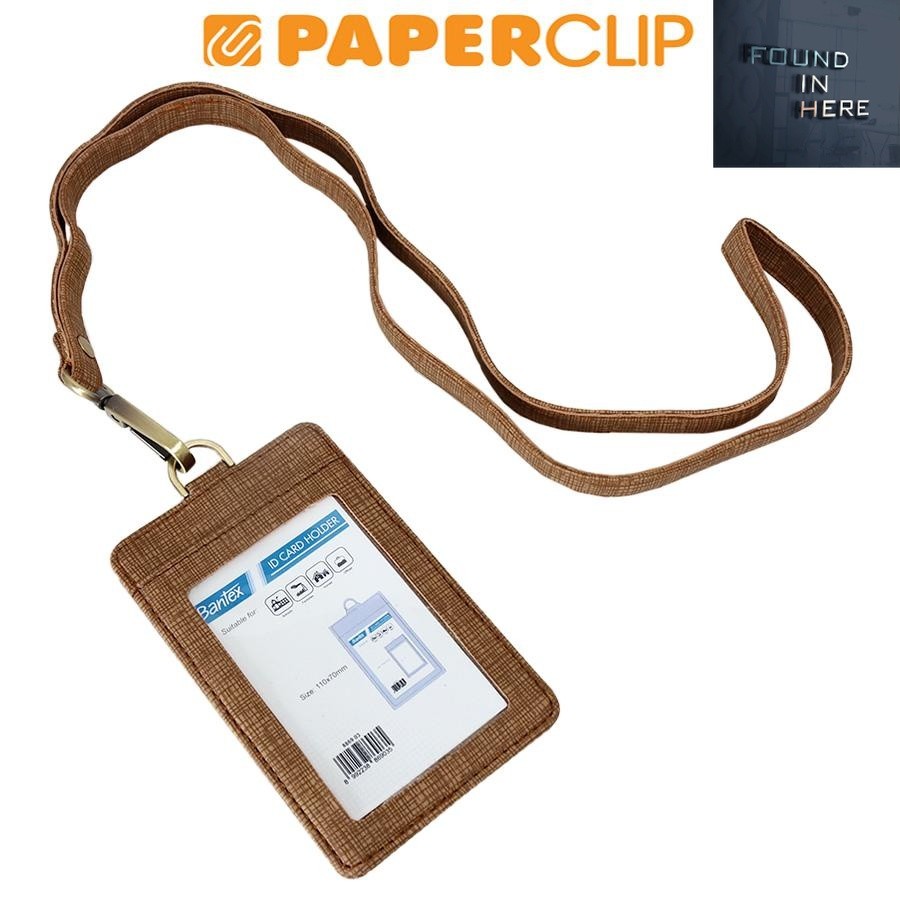 

PPROMO HOT TERMURAH!! / ID CARD BANTEX LEATHER 8869 PORTRAIT + LANYARD 03 BROWN